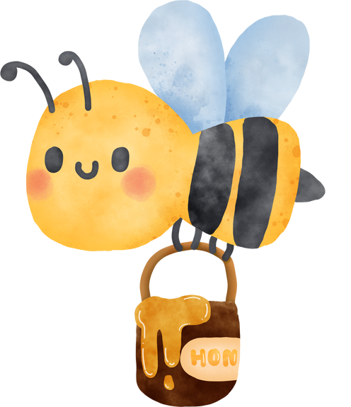 Watercolor Bee with Honey 